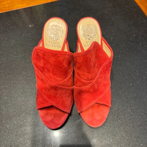 Vince Camuto Kizzia Mule In Cherry Red Suede - Picture 8 of 8